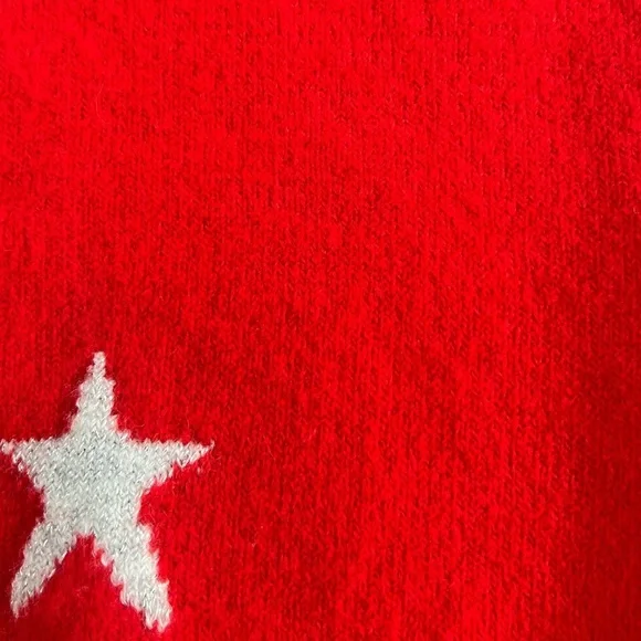 VINCE CAMUTO Womens Red & White Star Long Sleeve Crew Neck Sweater size Large - Picture 8 of 8